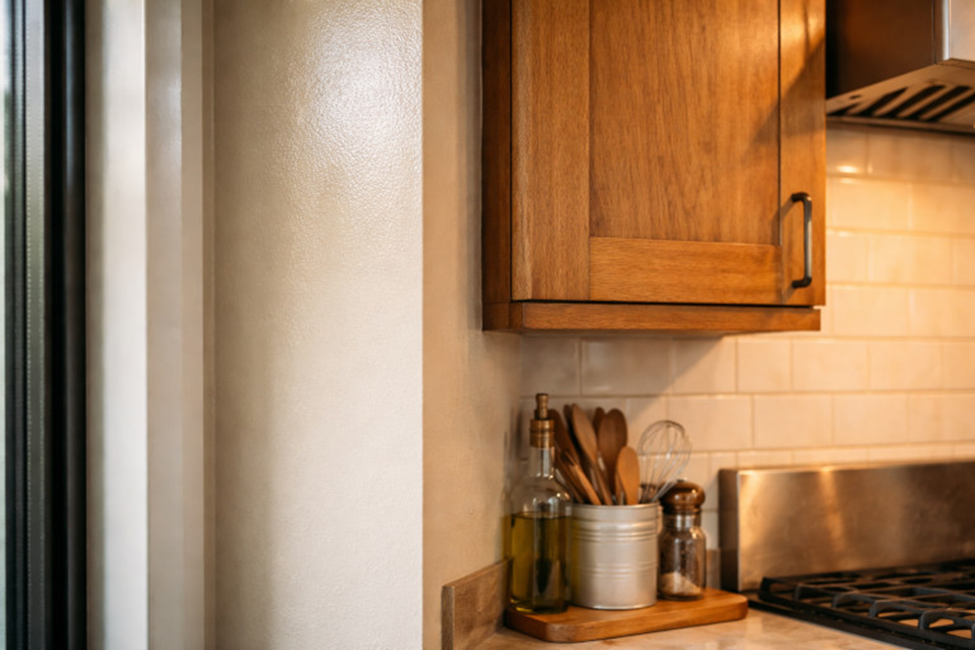 Atlanta kitchen wall with semi-gloss paint finish designed to resist humidity and moisture